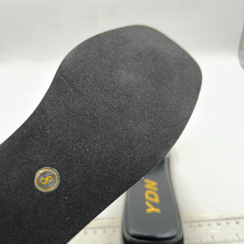 Ydn Black Open Square Toe Slip On Slides Sandal C… - image 6